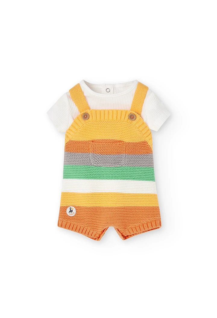 Pack en tricot bi matiere pour bébé