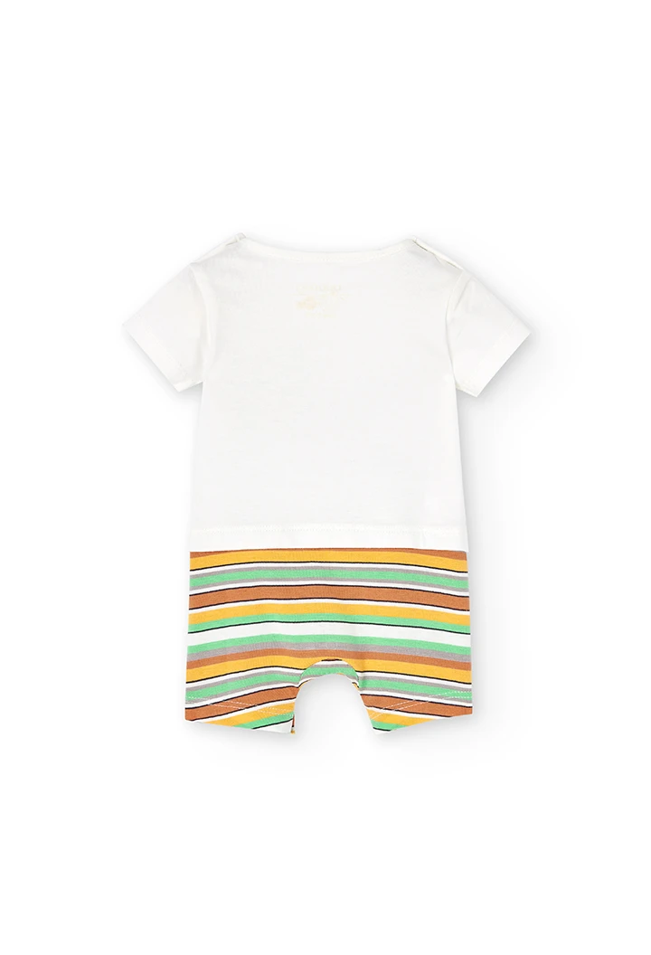 Grenouillère en tricot bi matiere pour bébé