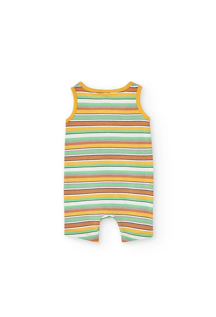 Grenouillère en tricot à rayures pour bébé