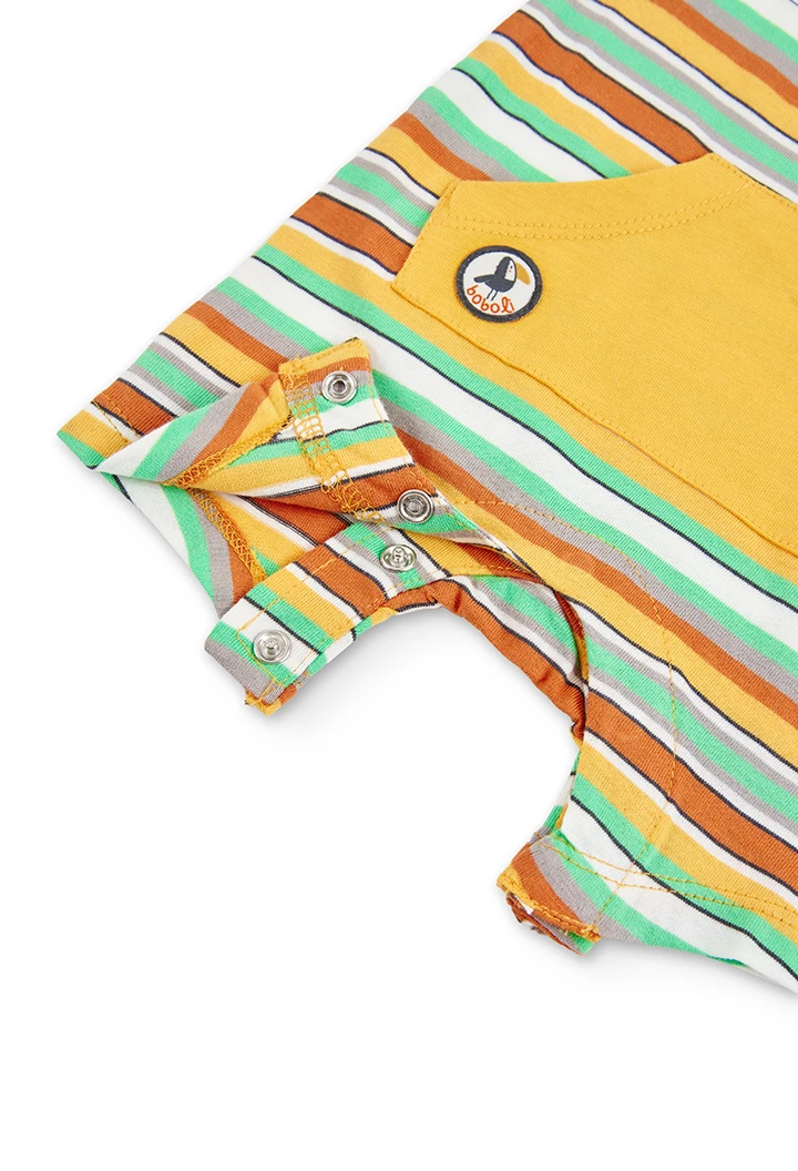 Grenouillère en tricot à rayures pour bébé