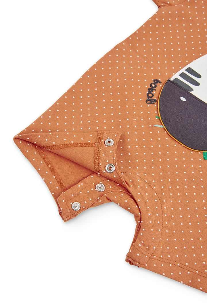 Grenouillère en tricot a petits pois pour bébé