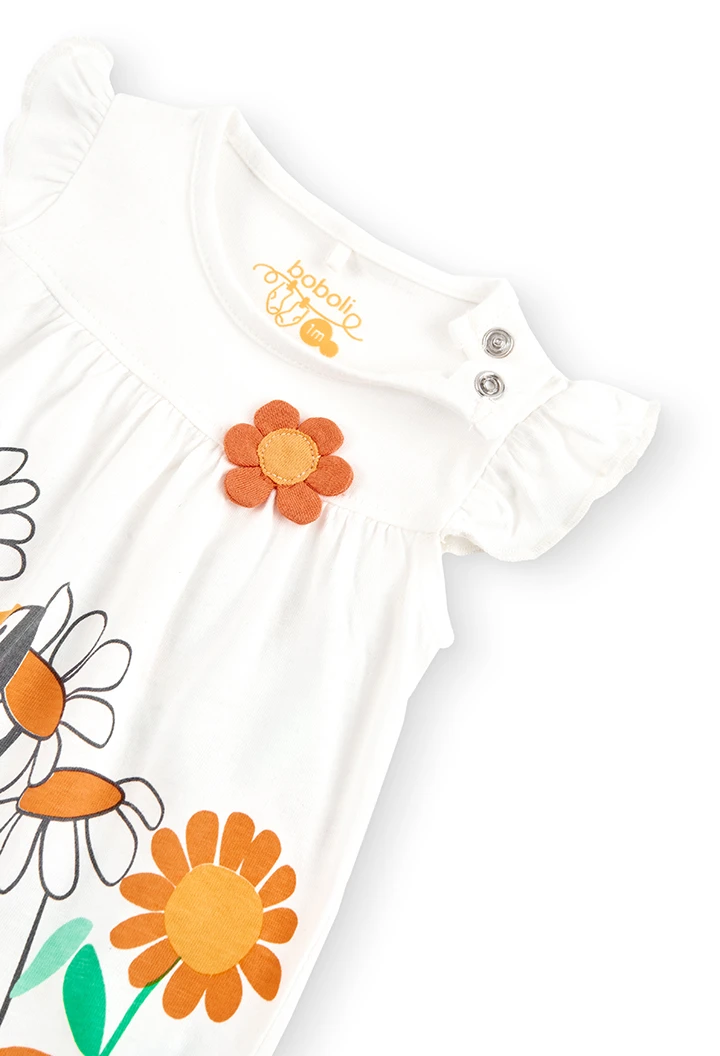 Grenouillère en tricot pour bébé fille