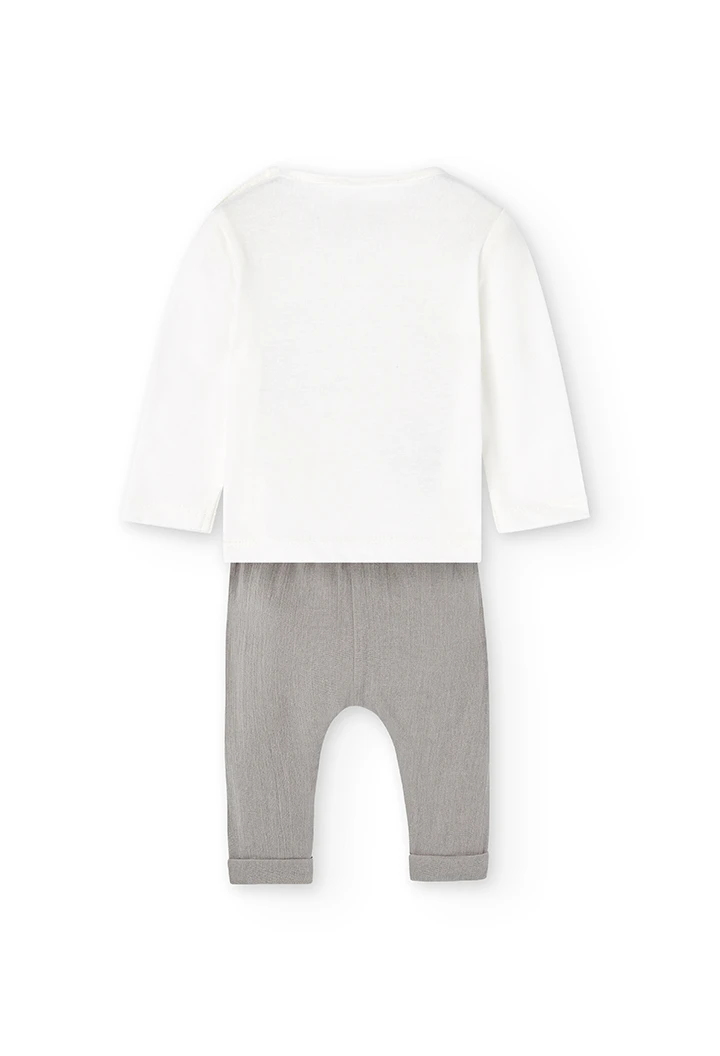Pack en tricot bi matiere pour bébé garçon