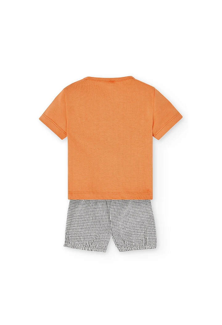 Pack en tricot bi matiere pour bébé garçon