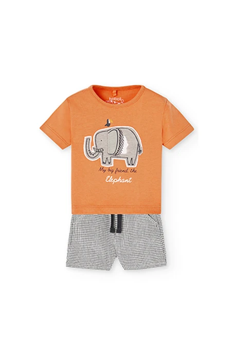 Pack en tricot bi matiere pour bébé garçon