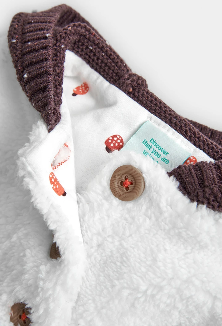 Gilet simili fourrure à capuche pour bébé