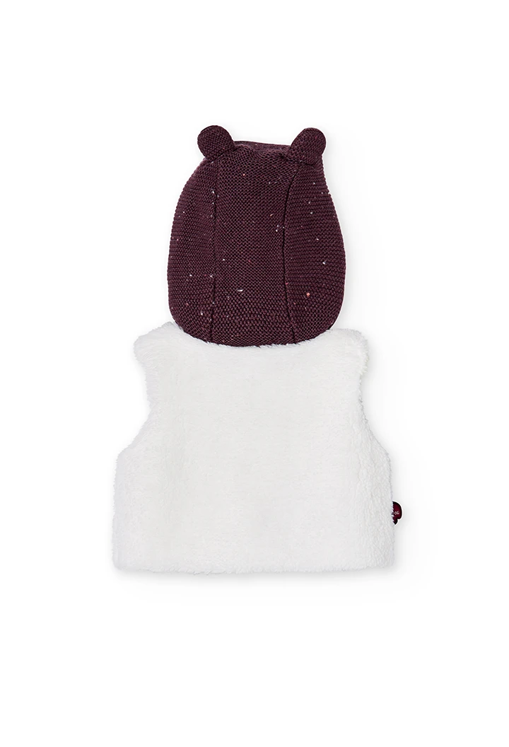 Fluffy vest hooded for baby
