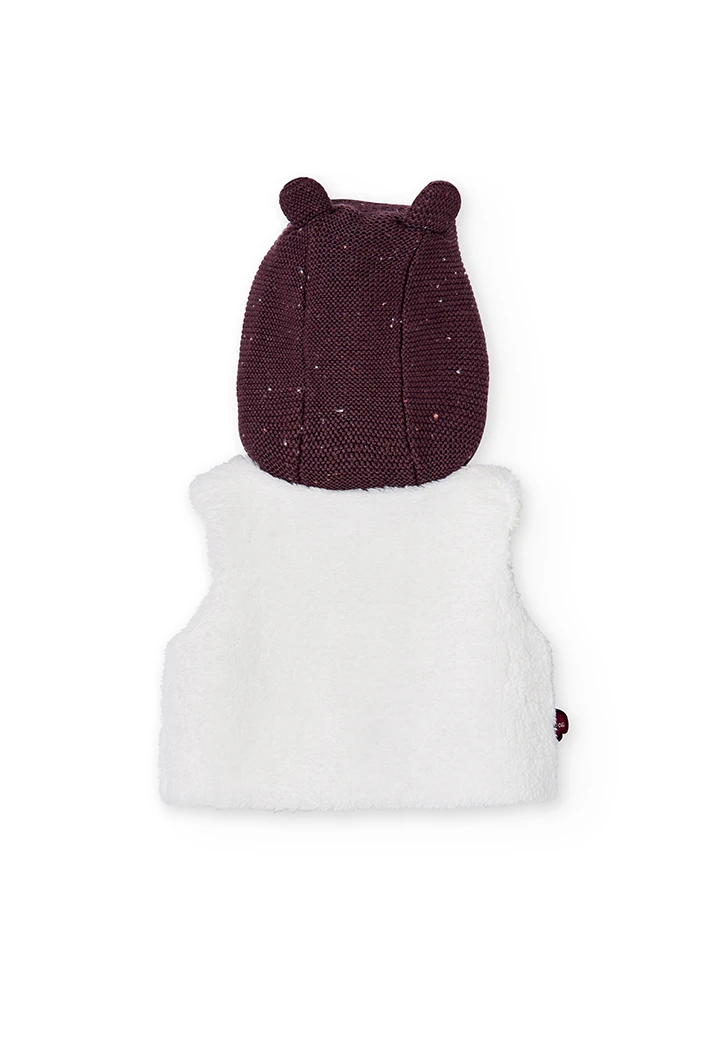 Gilet simili fourrure à capuche pour bébé