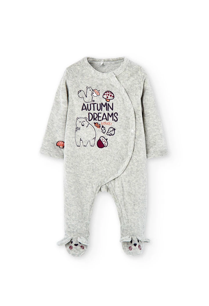 Velour play suit for baby -BCI