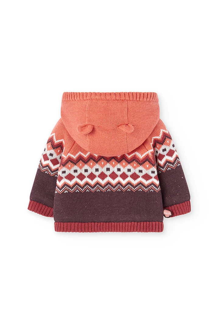 Chaqueta tricotosa de bebé color calabaza-BCI
