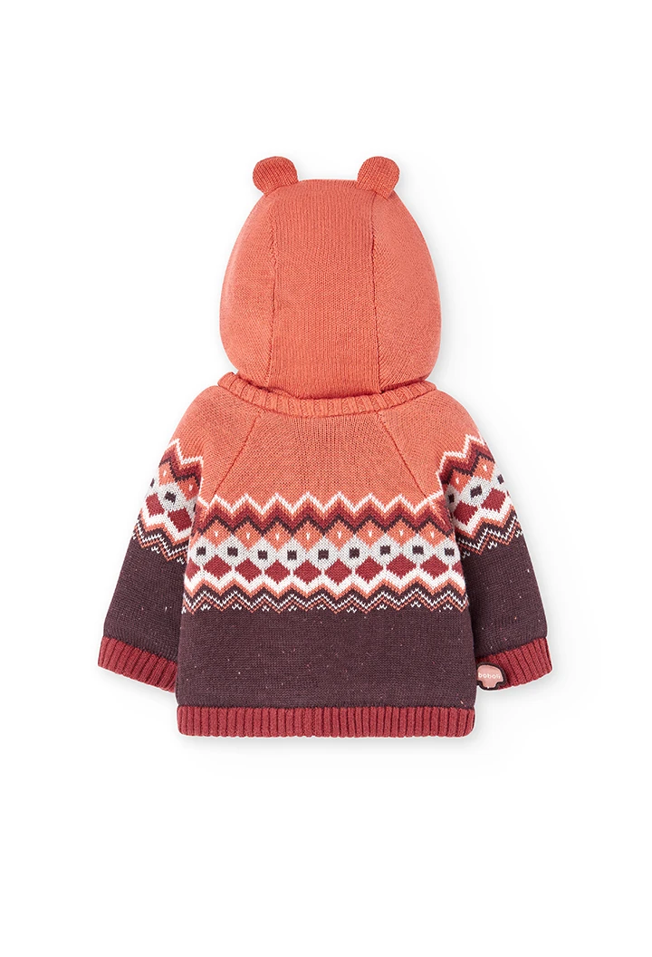 Chaqueta tricotosa de bebé color calabaza-BCI