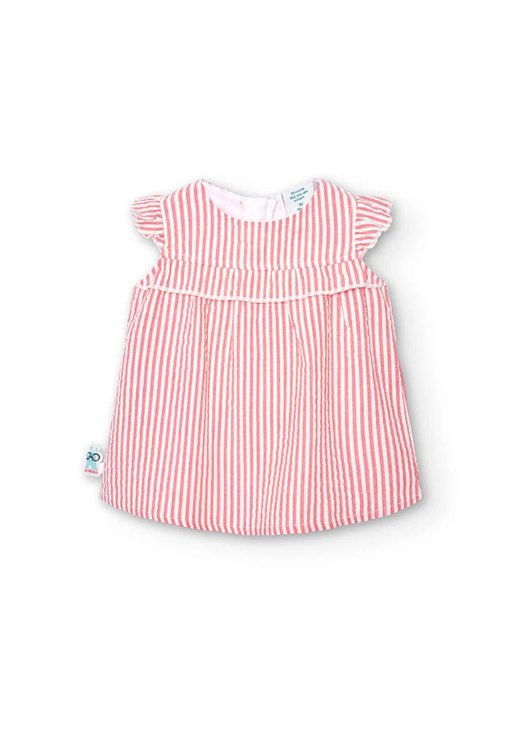 Robe en popeline rayée pour bébé