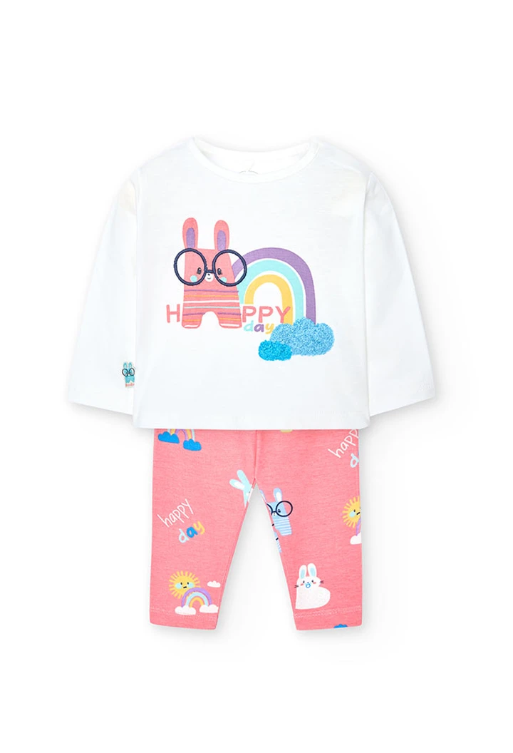 Pack tricoté pour bébé fille en blanc