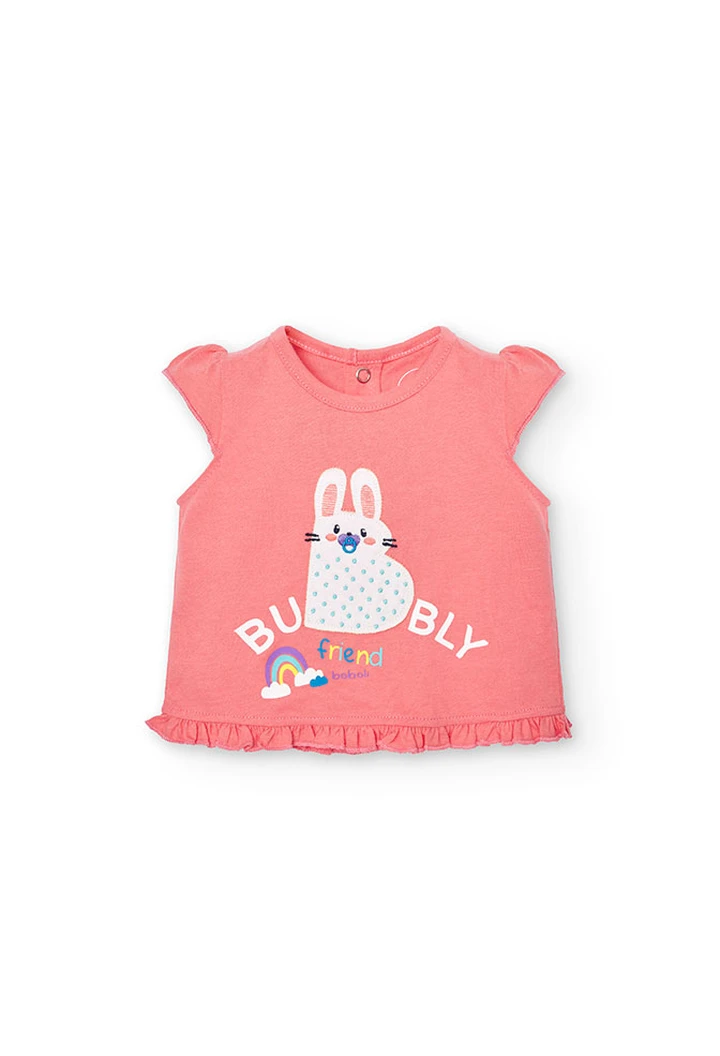 Pack bébé fille en maille combinée rose