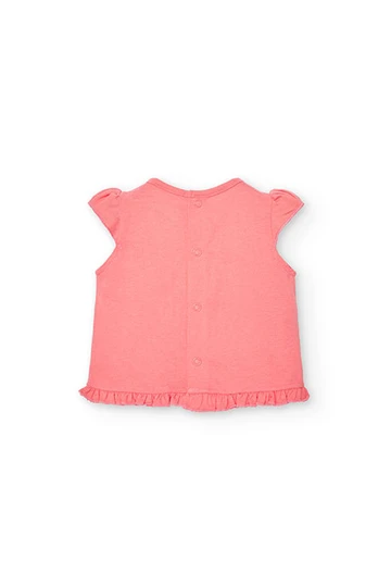 Pack de malha combinado de bebé menina em rosa