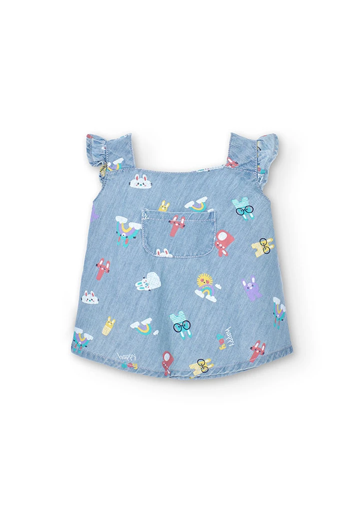Robe en denim imprimée pour bébé