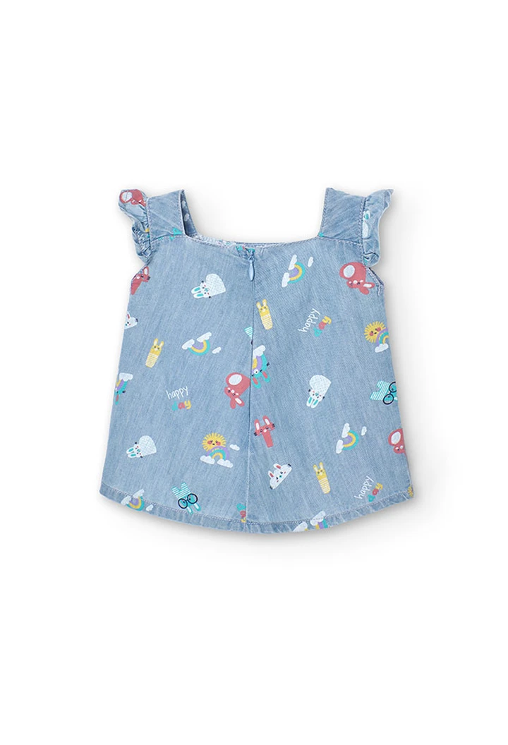 Robe en denim imprimée pour bébé