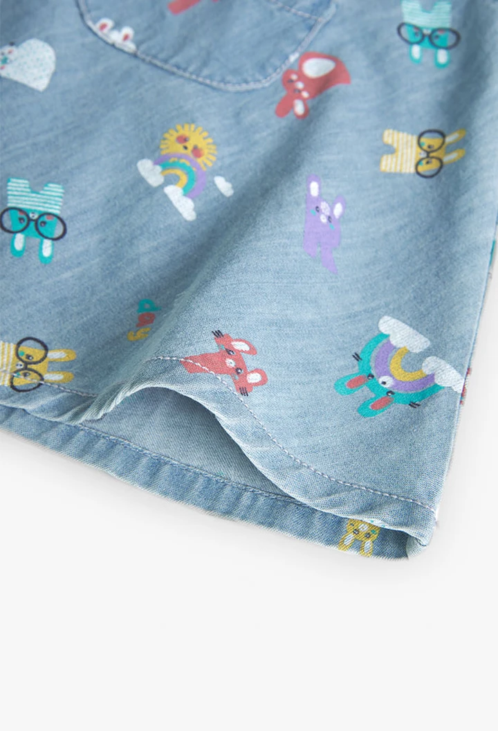 Robe en denim imprimée pour bébé