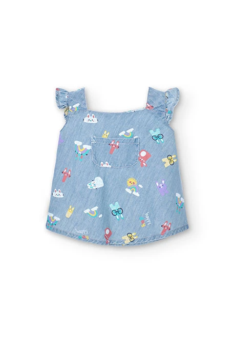 Baby printed denim dress