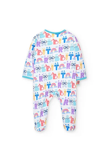 Raw printed baby knit romper