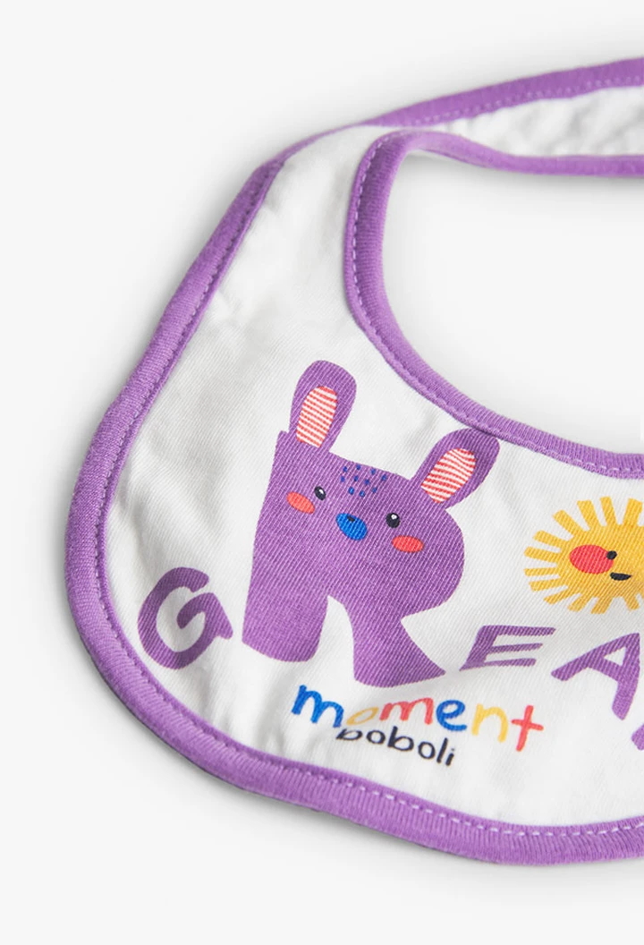 Pack 4 bavoirs bébé blancs