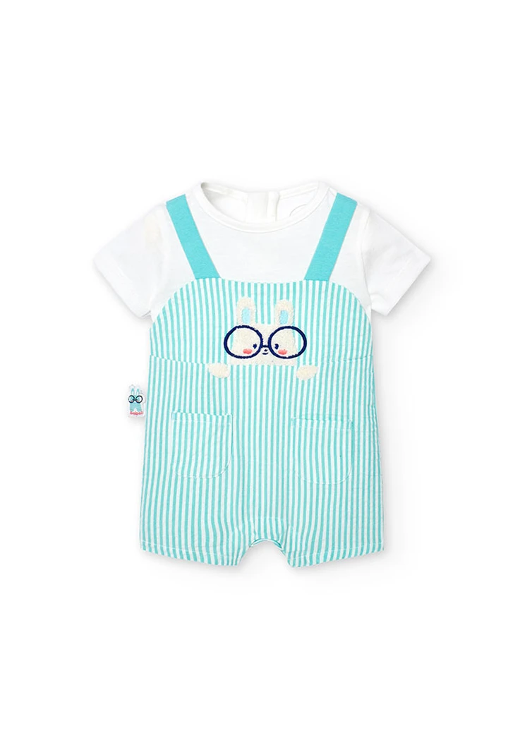 Grenouillère maille combinée blanche pour bébé
