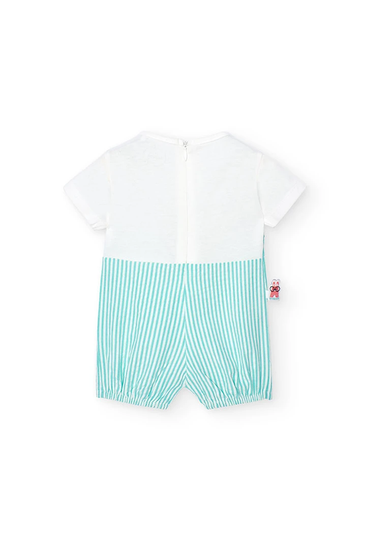 Grenouillère maille combinée blanche pour bébé
