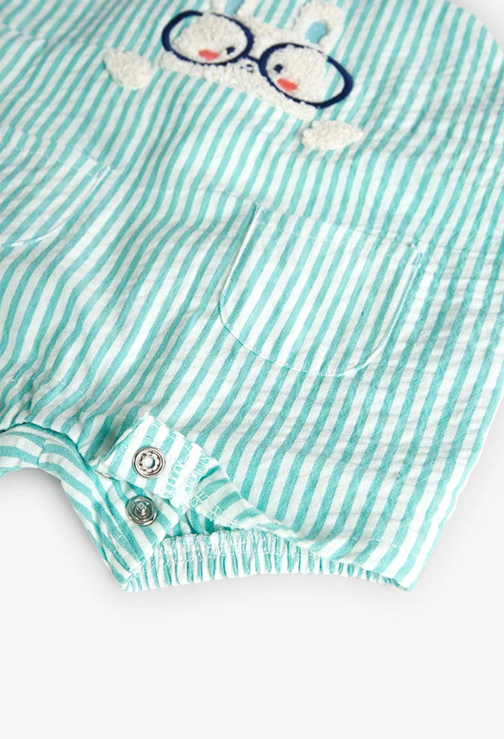 Grenouillère maille combinée blanche pour bébé