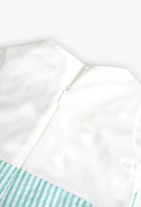 Tutina in jersey combinato da neonato bianca