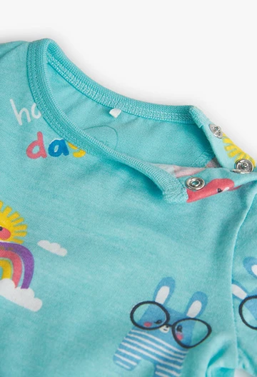 Set in jersey combinato stampato da neonato