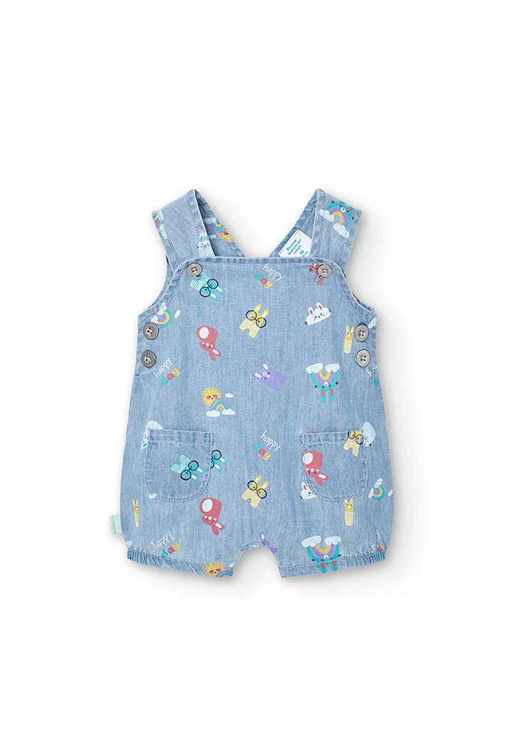 Salopette en denim imprimée pour bébé
