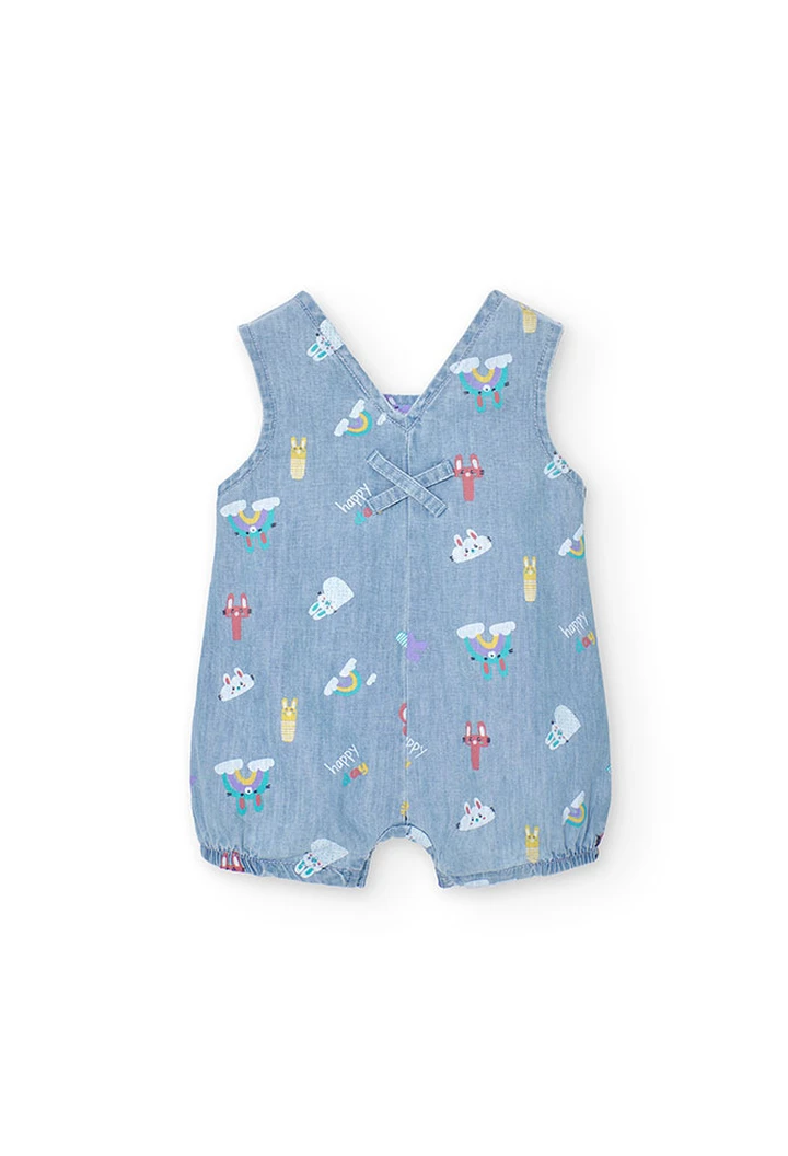 Salopette en denim imprimée pour bébé
