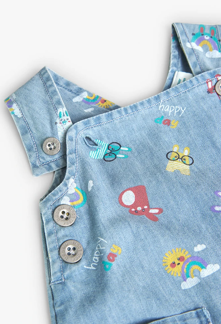 Salopette en denim imprimée pour bébé