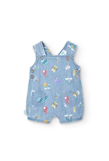 Baby printed denim overalls