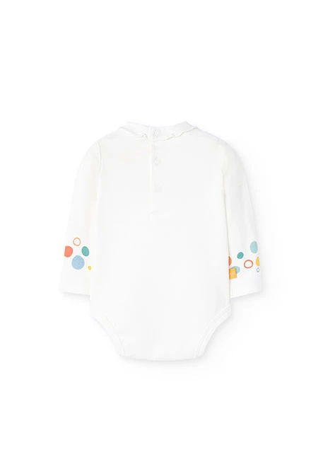 2tlg. Set aus Body und Denim-Latzkleid für Baby-Mädchen in Weiß