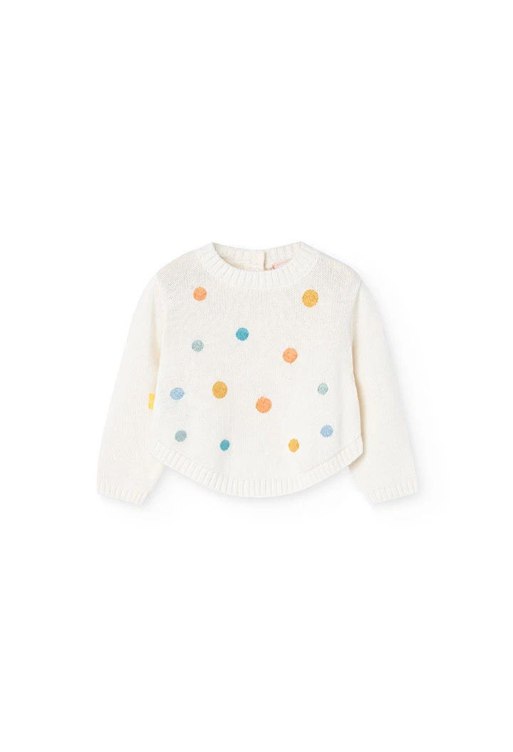 Ensemble de pull en tricot et pantalon en denim pour bébé fille en blanc