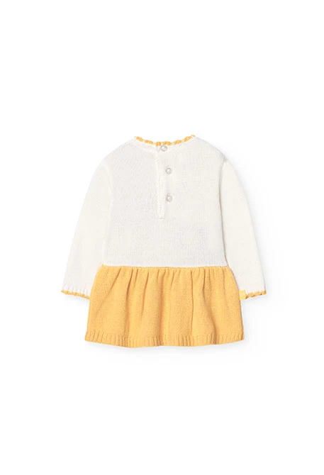 Robe en tricot pour bébé fille blanche avec imprimé floral