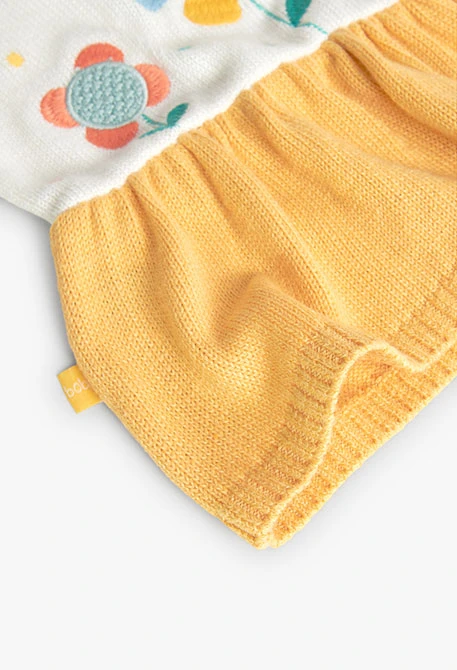 Robe en tricot pour bébé fille blanche avec imprimé floral