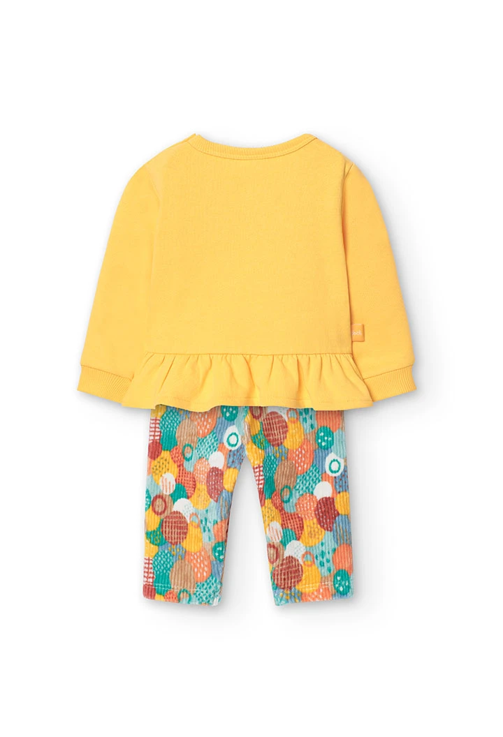 Conjunto de sudadera y leggings para bebé niña en amarillo