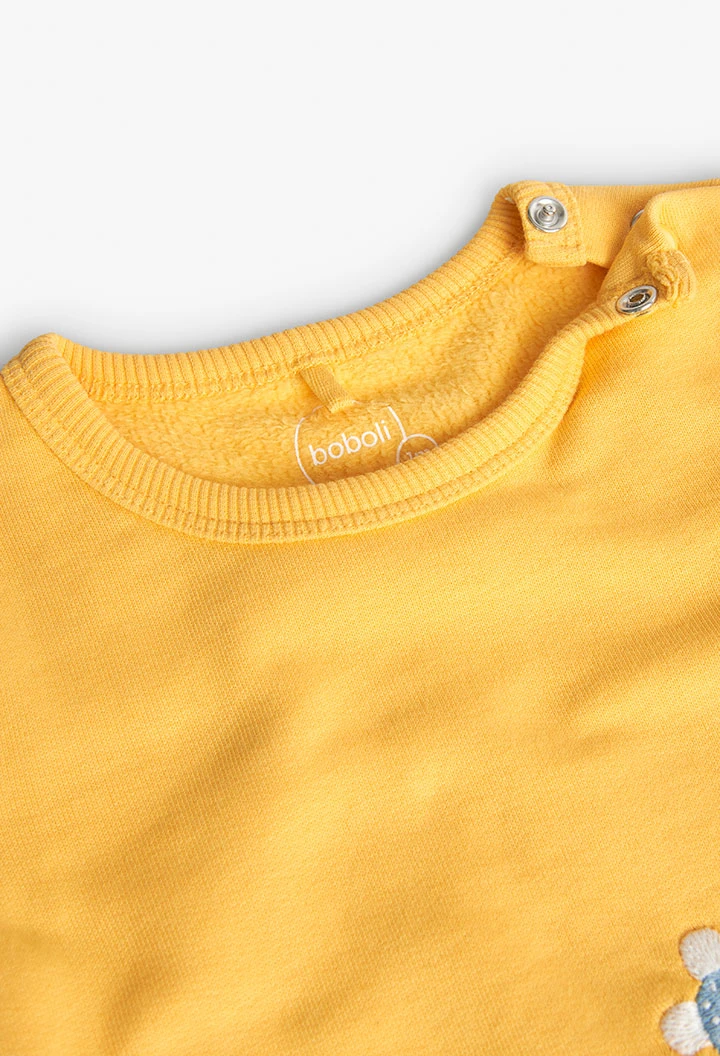 Conjunto de sweatshirt e leggings para bebé menina em amarelo