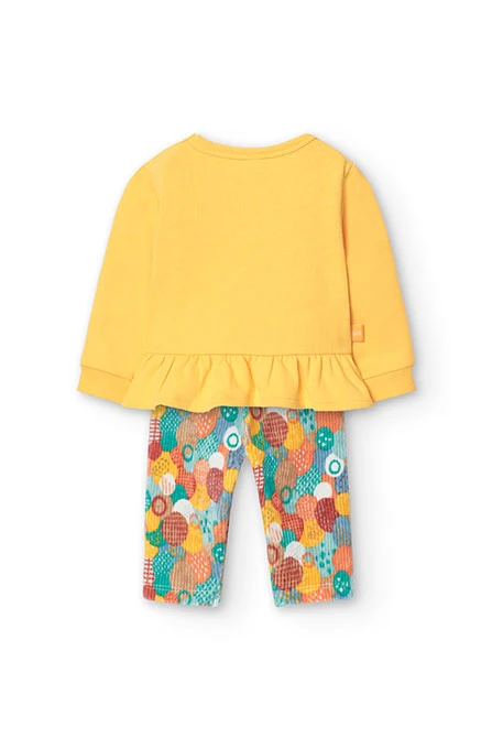 Conjunto de sweatshirt e leggings para bebé menina em amarelo