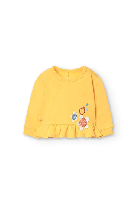 Set of sweatshirt and leggings for baby girl in yellow