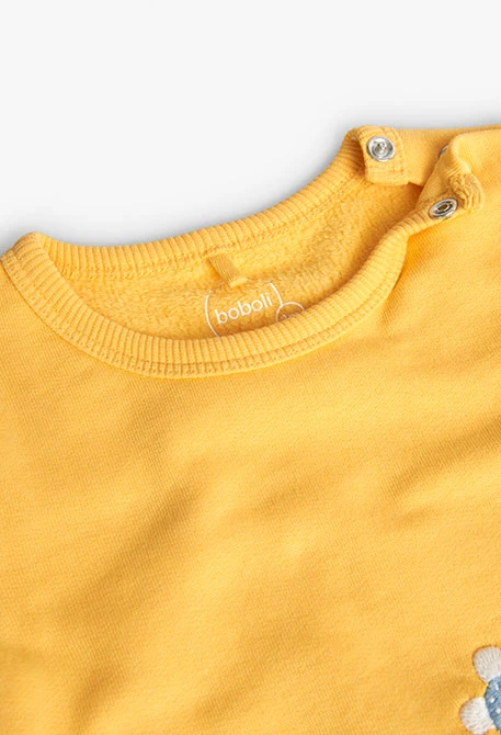 Conjunto de sudadera y leggings para bebé niña en amarillo