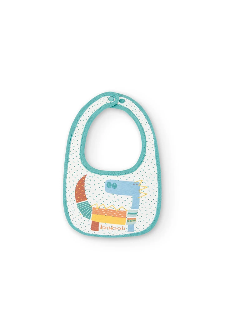 Pack de cuatro baberos para bebé en blanco con estampado de dinosaurio