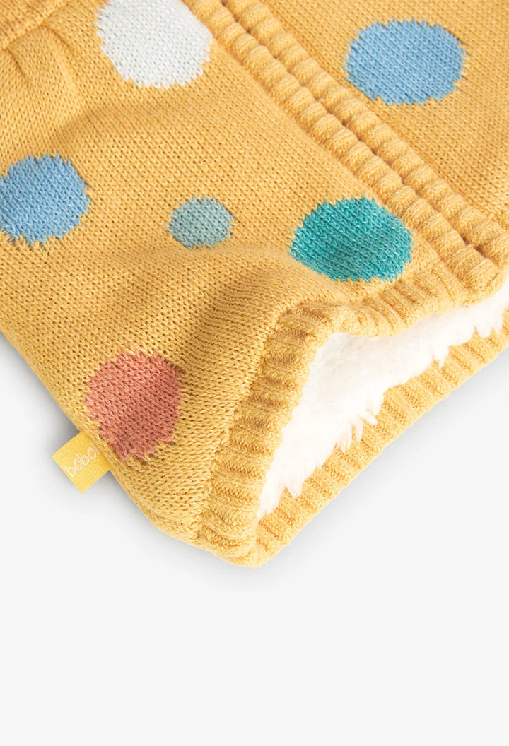 Veste en tricot pour bébé fille de couleur jaune