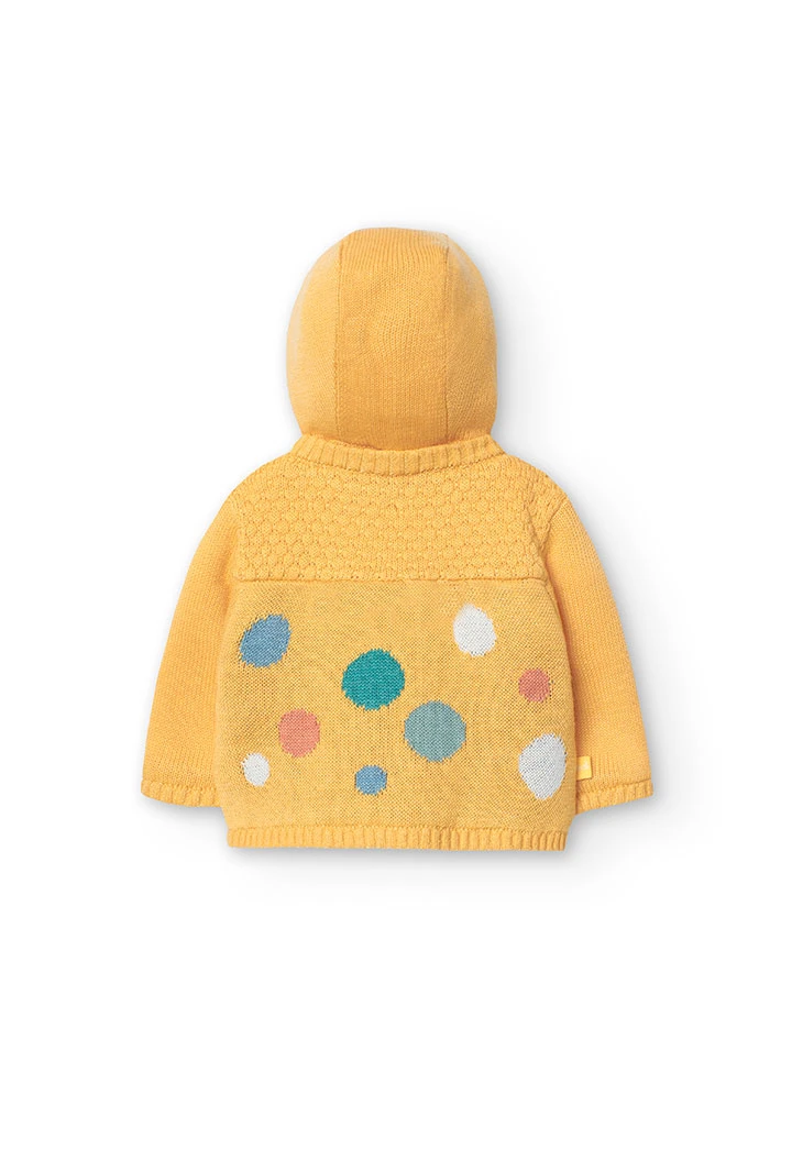 Chaqueta de tricotosa para bebé niña en color amarillo