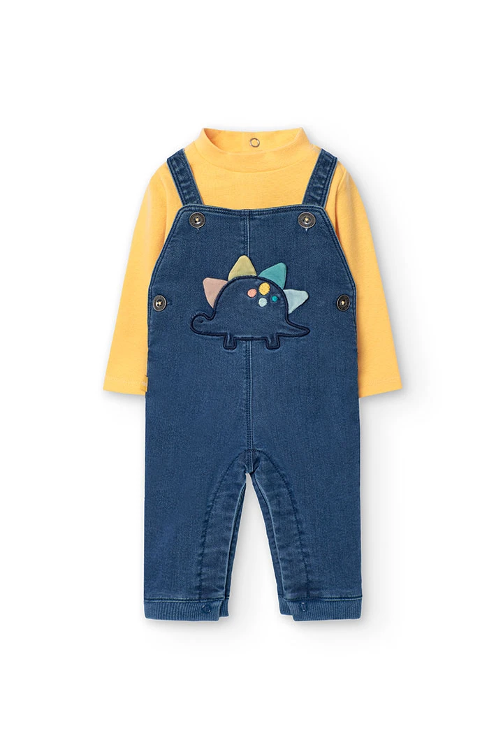 Conjunto de body y peto para bebé niño en amarillo