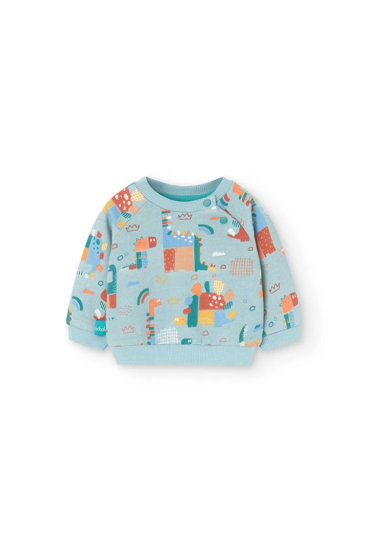 Set of sweatshirt and trousers for baby boy with print