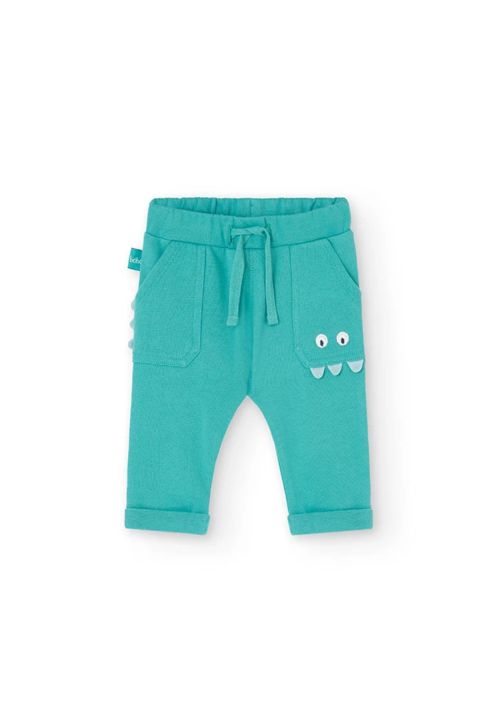 Set of sweatshirt and trousers for baby boy with print