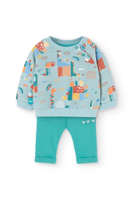 2tlg. Set mit Sweatshirt und Hose für Baby-Jungen mit Aufdruck